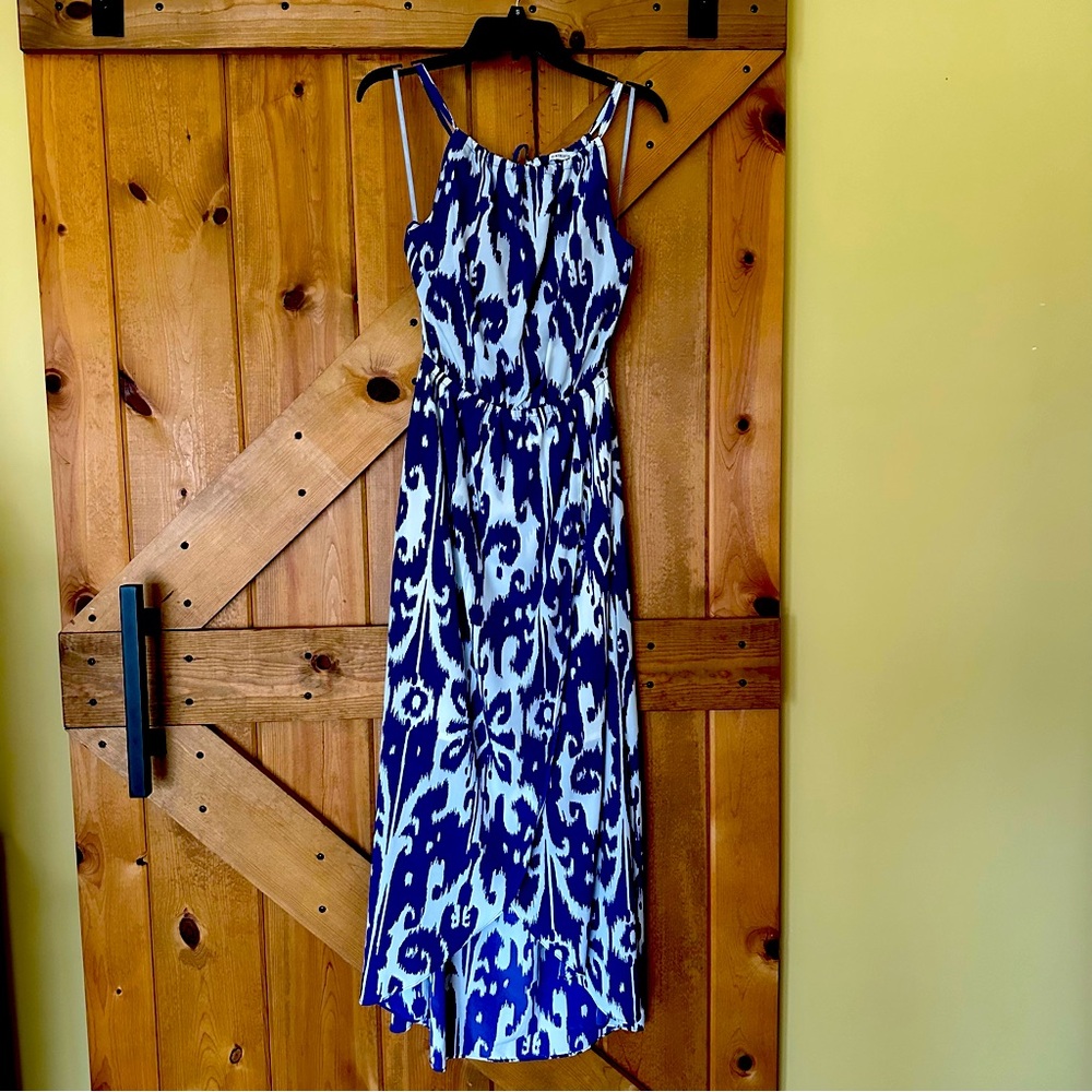 Athleta Blue and White Maxi Dress